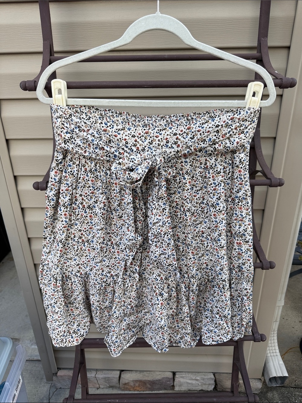 Madewell Floral Tie-Waist Mini Skirt - Beige Floral